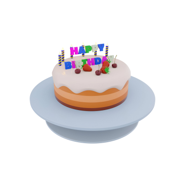 Renkli bir doğum günü pastası. Dekoratif mumlar ve 