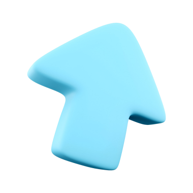 Yukarı bakan ve sıklıkla yönü belirten üç boyutlu açık mavi bir ok..