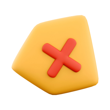 Kırmızı haç sembollü biçimlendirilmiş sarı şekil, muhtemelen dijital bağlamda bir eylemi temsil ediyor veya siliyor.