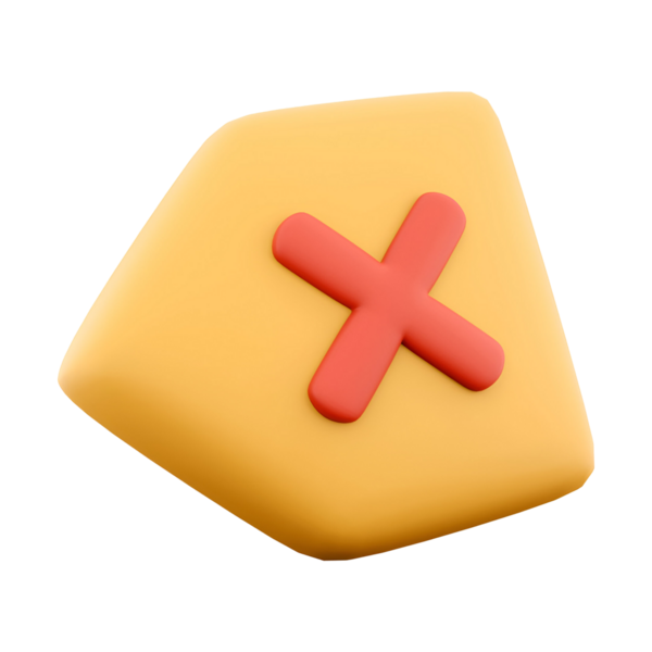 Kırmızı haç sembollü biçimlendirilmiş, sarı, düzensiz bir şekil, muhtemelen bir uyarı veya hata bildirimini temsil ediyor..