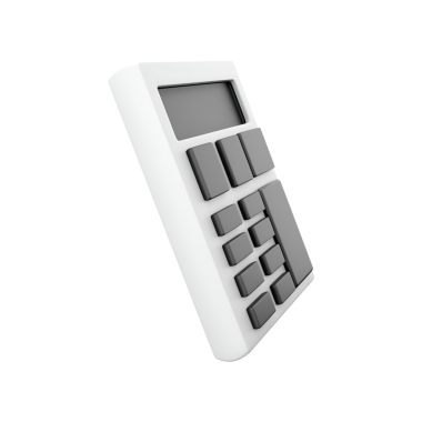 Dijital ekran ve matematiksel fonksiyonlar için sayısız düğme içeren gösterişli bir tasarımı olan modern bir hesap makinesi..