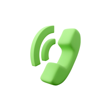 İletişim ve bağlantıyı temsil eden yeşil bir telefon simgesi.