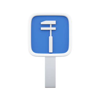 Mavi arkaplanda bakım ve yenileme hizmetlerini temsil eden bir araç sembolü içeren bir simge.