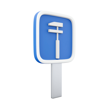 Bir aracın minimalist tasarımını içeren mavi bir tabela, muhtemelen temizlik veya bakım ile ilgili bir servisi gösterir.