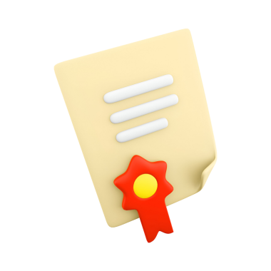 Kırmızı mühürlü bir belgenin tasviri, sertifika veya başarıyı simgeliyor..