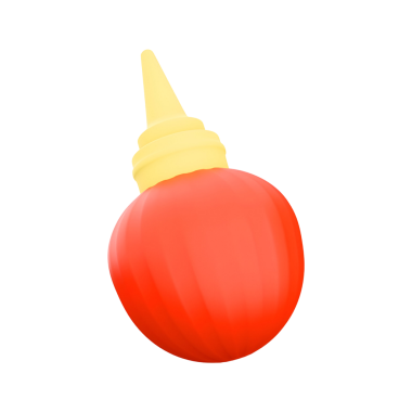 Sivri uçlu ketçap şişesi, yemekle ilgili bağıntılar için tasarlanmış..