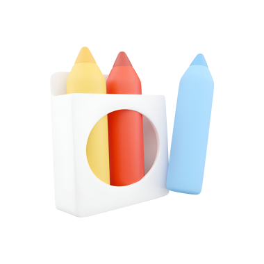 Sanat ve yaratıcılık için tasarlanmış renkli pastel boyalarla dolu bir kutu..