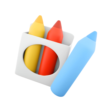 Bir kutuda renkli boya kalemleri, çizim ve yaratıcı aktiviteler için ideal..