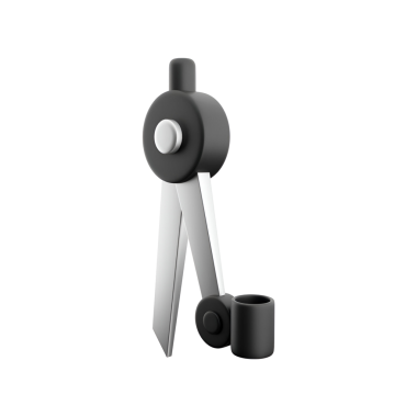 Tasarım ve mühendislikte kesin daireler ve kavisler çizmek için kullanılan teknik bir çizim pusulası.