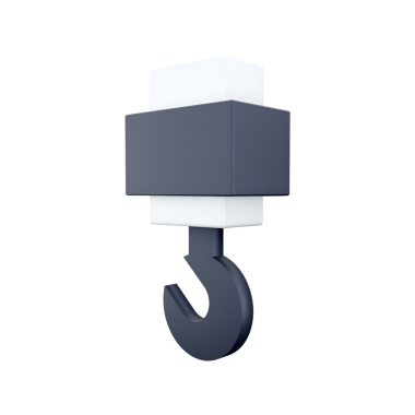 Basit bir kanca tasarımı nesneleri kaldırmak veya güvence altına almak için kullanılır, minimalist bir stili gösterir.