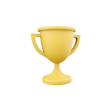 Başarı ve başarıyı simgeleyen basit bir sarı kupa..