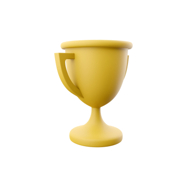 Başarı ve başarıyı simgeleyen basit bir sarı kupa..