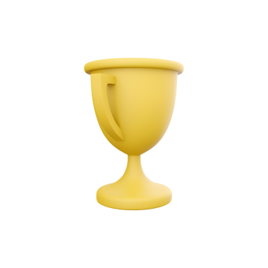 Basit bir sarı kupa başarıyı ve başarıyı simgeler..