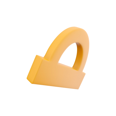 Güvenlik ve korumayı temsil eden biçimlendirilmiş sarı asma kilit şekli..