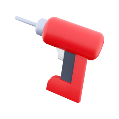 El yapımı ve DIY projeleri için tasarlanmış kırmızı bir yapıştırıcı tabancası..