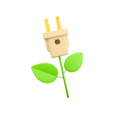 Bir çiçek olarak dizayn edilen ve teknoloji ve doğanın birleşimini sembolize eden bir güç dolgusunun çizimi..