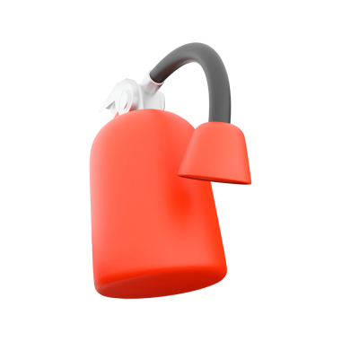 Güvenlik ve yangın önleme için tasarlanmış kırmızı bir yangın söndürücü..