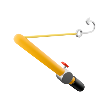 Kancalı sarı bir güvenlik çubuğu. Trafiği yönlendirmek ya da yönlendirmek için tasarlanmış..