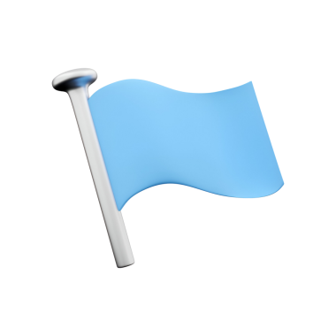 Beyaz bir direğin üzerindeki basit mavi bayrak, barış, sükunet ya da sinyal gibi çeşitli anlamları sembolize eder..