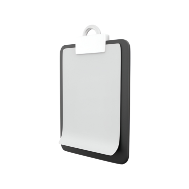 Not almak ya da belgeleri düzenlemek için kullanılan beyaz kağıtlı boş bir pano..