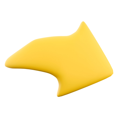 Grafiklerde veya kullanıcı arayüzlerinde yön veya hareket belirtmek için tasarlanmış basit sarı ok şekli.