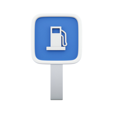 Benzin pompasını temsil eden bir simge, genellikle benzin istasyonlarını veya yakıt kaynaklı hizmetleri belirtmek için kullanılır..