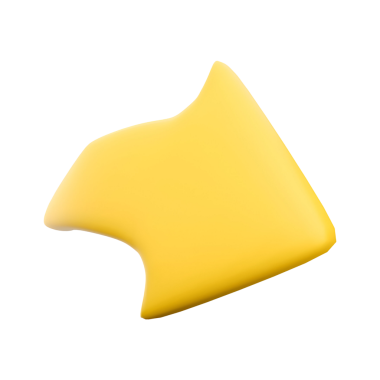 Bir kedinin baş siluetine benzeyen biçimlendirilmiş sarı bir şekil..