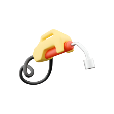 Sarı ve kırmızı bir yangın söndürücü. Hortumlu. Güvenlik ve yangın önleme için tasarlanmış..