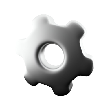 Mekanik sistemleri ve mühendislik kavramlarını temsil eden bir metalik dişli simgesi.