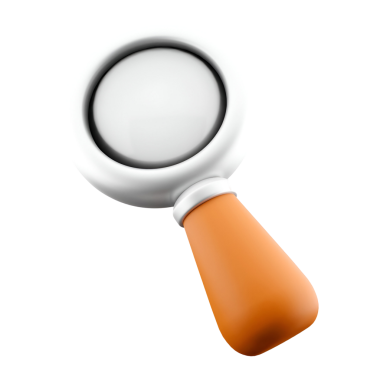 Küçük detayları yakından incelemek için kullanılan beyaz mercekli ve kahverengi saplı bir büyüteç..