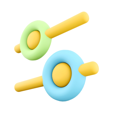 Ayarları ayarlamak için kullanıcı arayüzlerinde sıklıkla kullanılan kaydırıcıların renkli bir grafik gösterimi.