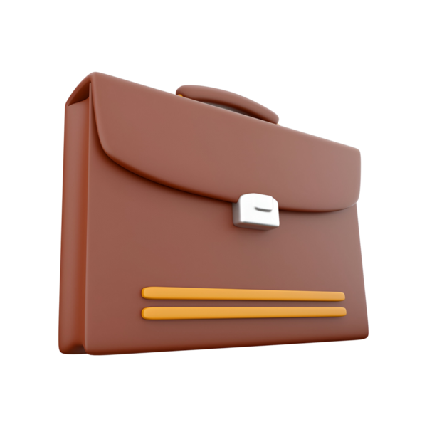 Pürüzsüz bir tasarımı olan kahverengi bir çanta. Profesyonelliği ve iş iletişimini simgeliyor..