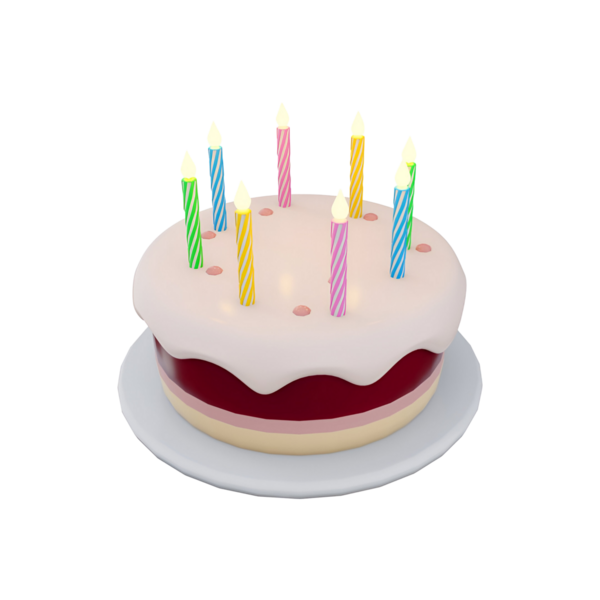 Mumları yanan renkli bir doğum günü pastası, kutlamalar ve toplantılar için mükemmel..