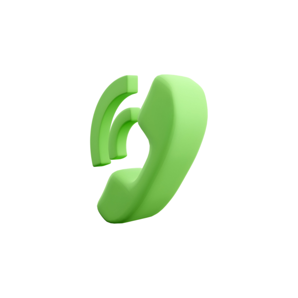 İletişim ve bağlantıyı temsil eden biçimlendirilmiş bir yeşil telefon simgesi.