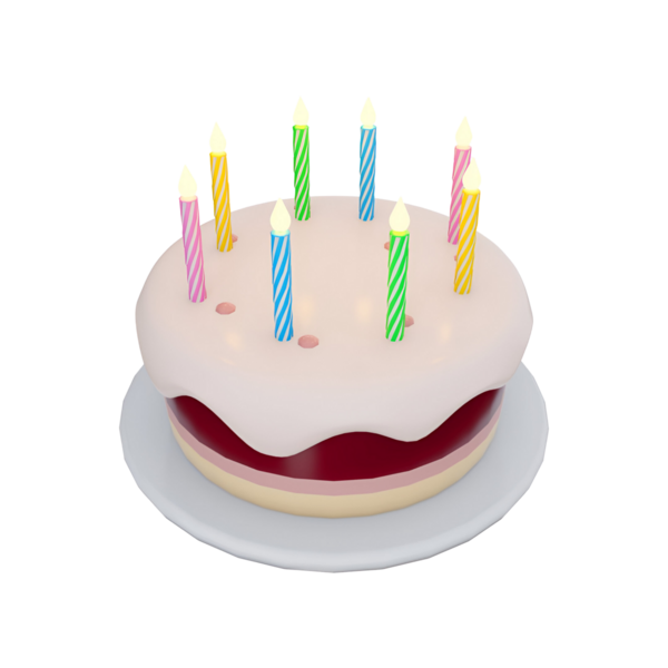 Üzerine mum konmuş renkli bir doğum günü pastası. Kutlamalar için mükemmel..