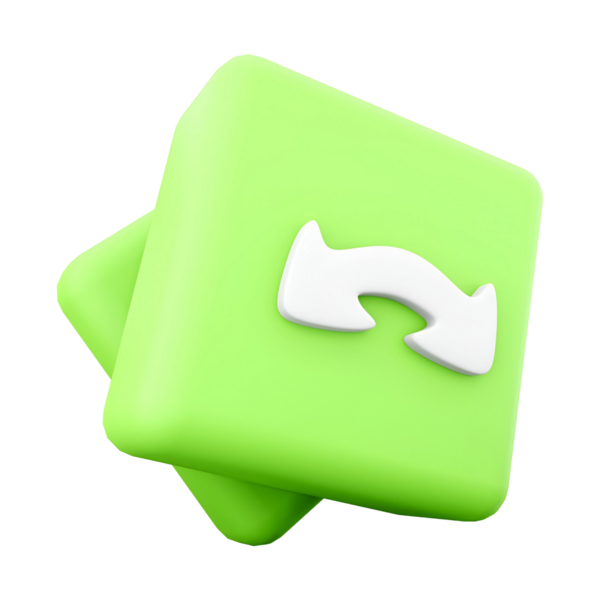 Tazelemeyi ya da tekrarlamayı temsil eden, beyaz dairesel ok sembolü içeren bir çift yeşil tuş.