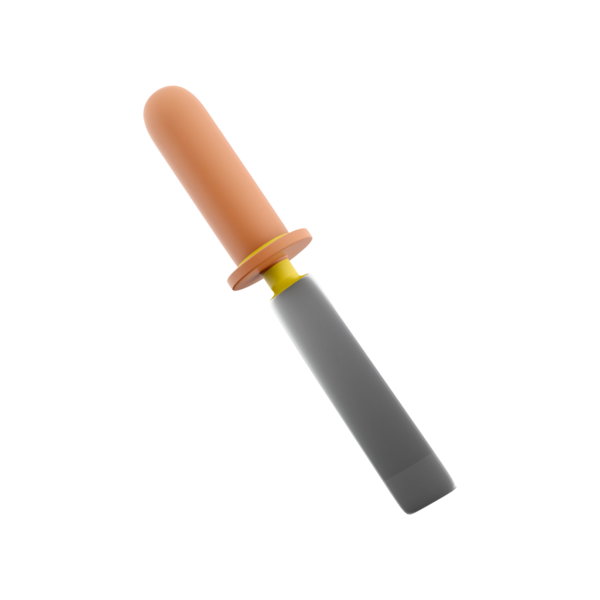 Düz metal bir bıçak ve silindirik bir sapı olan, tipik olarak pürüzsüz ya da şekillendirilmiş malzemeler için kullanılan bir araç.