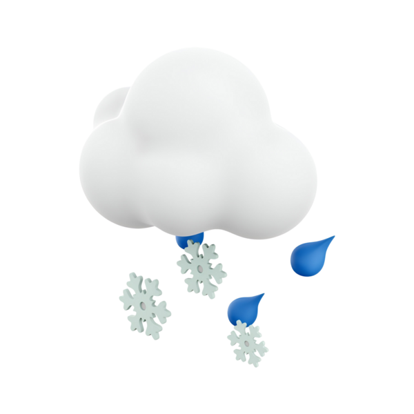 Kar taneleri ve yağmur damlalarıyla biçimlendirilmiş bulut, kış havasını temsil ediyor..