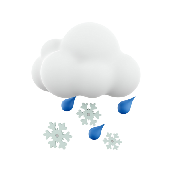 Kar taneleri ve yağmur damlalarıyla biçimlendirilmiş bulut, kış havasını temsil ediyor..