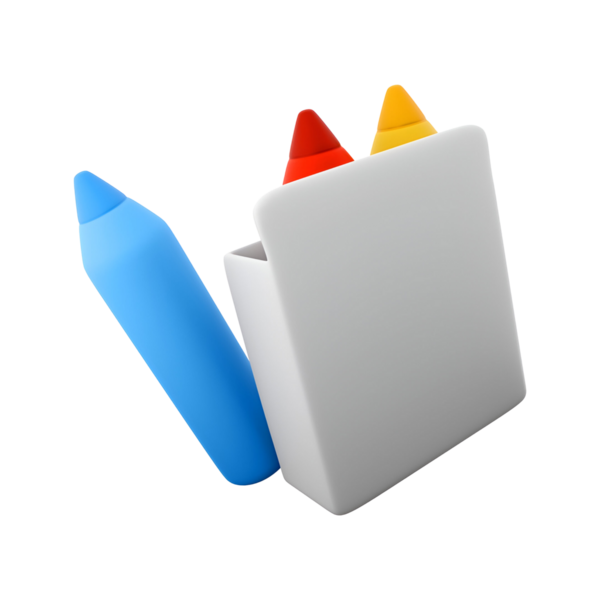 Bir tutacakta renkli boya kalemleri, çizim ve el işi için ideal..