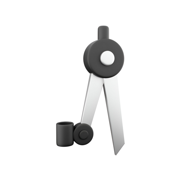 Geometride daireler çizmek ve uzaklıkları ölçmek için kullanılan bir pusula aracı.