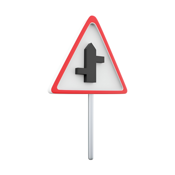 İleride bir yol tıkanıklığı ya da inşaat olduğunu gösteren bir trafik işareti.