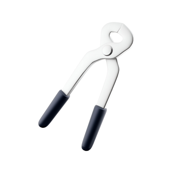 Nesneleri kavramak ve yönlendirmek için tasarlanmış kauçuk saplı bir çift metal pense..