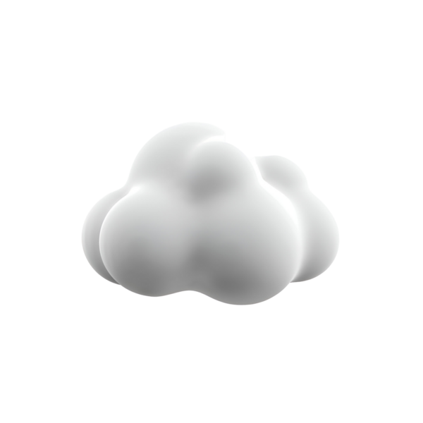 Şekillendirilmiş beyaz bulut şekli, düz ve yuvarlak, sıklıkla grafik tasarım ve dijital sanatlarda kullanılır..