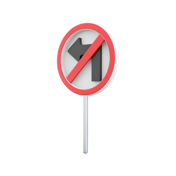 Sola dönmenin yasak olduğunu belirten sola dönüş işareti.