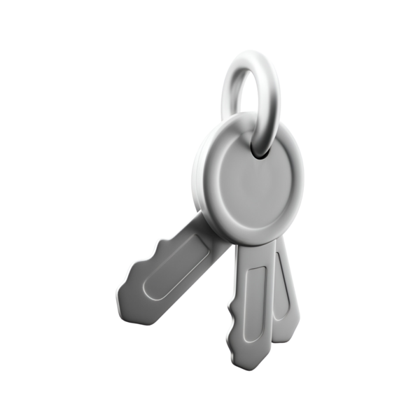Yüzüğe iliştirilmiş üç metalik anahtar. Genellikle kapıları kilitleyip açmak ya da eşyaları güvence altına almak için kullanılır..