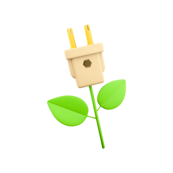 Bir çiçek olarak dizayn edilen ve teknoloji ve doğanın birleşimini sembolize eden bir güç dolgusunun çizimi..