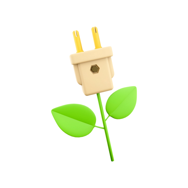 Bir çiçek olarak dizayn edilen ve teknoloji ve doğanın birleşimini sembolize eden bir güç dolgusunun çizimi..