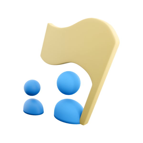 Bayrağı olan iki kişinin, birlik veya savunuculuğu sembolize eden grafik bir temsili.