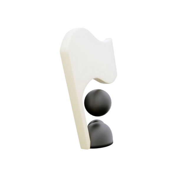 İki siyah kürenin üzerindeki bir atın kafasını andıran beyaz ve soyut bir şekle sahip minimalist bir tasarım..